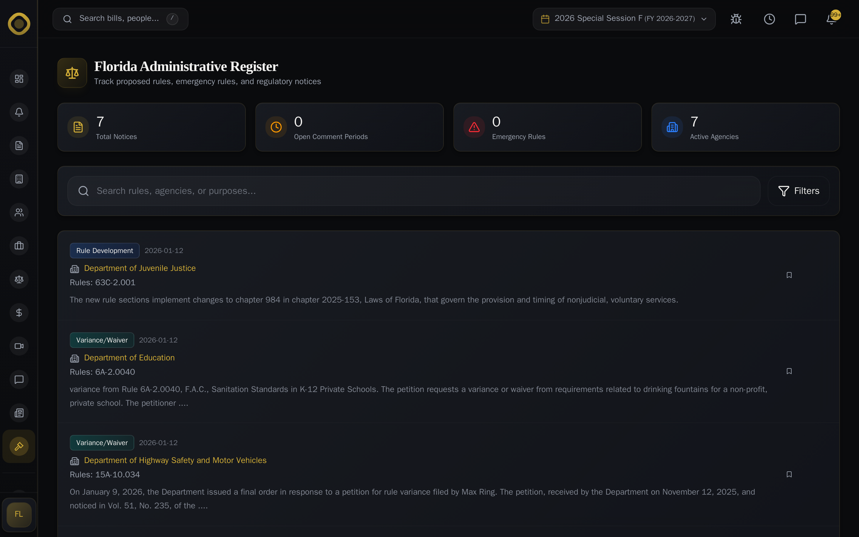Regulations browser